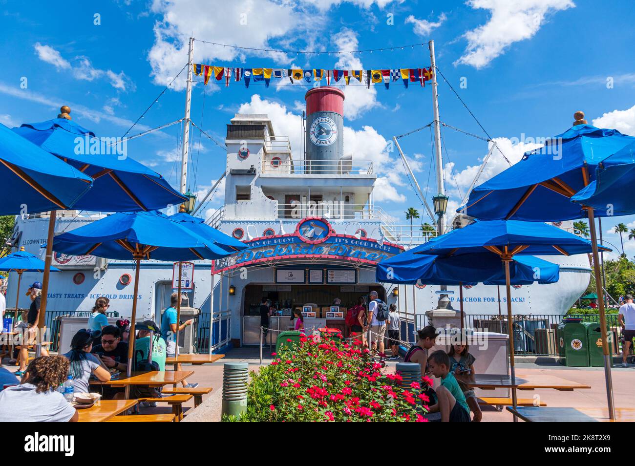 Dockside Diner ristorante a servizio rapido presso gli Hollywood Studios - Walt Disney World Resort, Lake Buena Vista, Florida, Stati Uniti Foto Stock