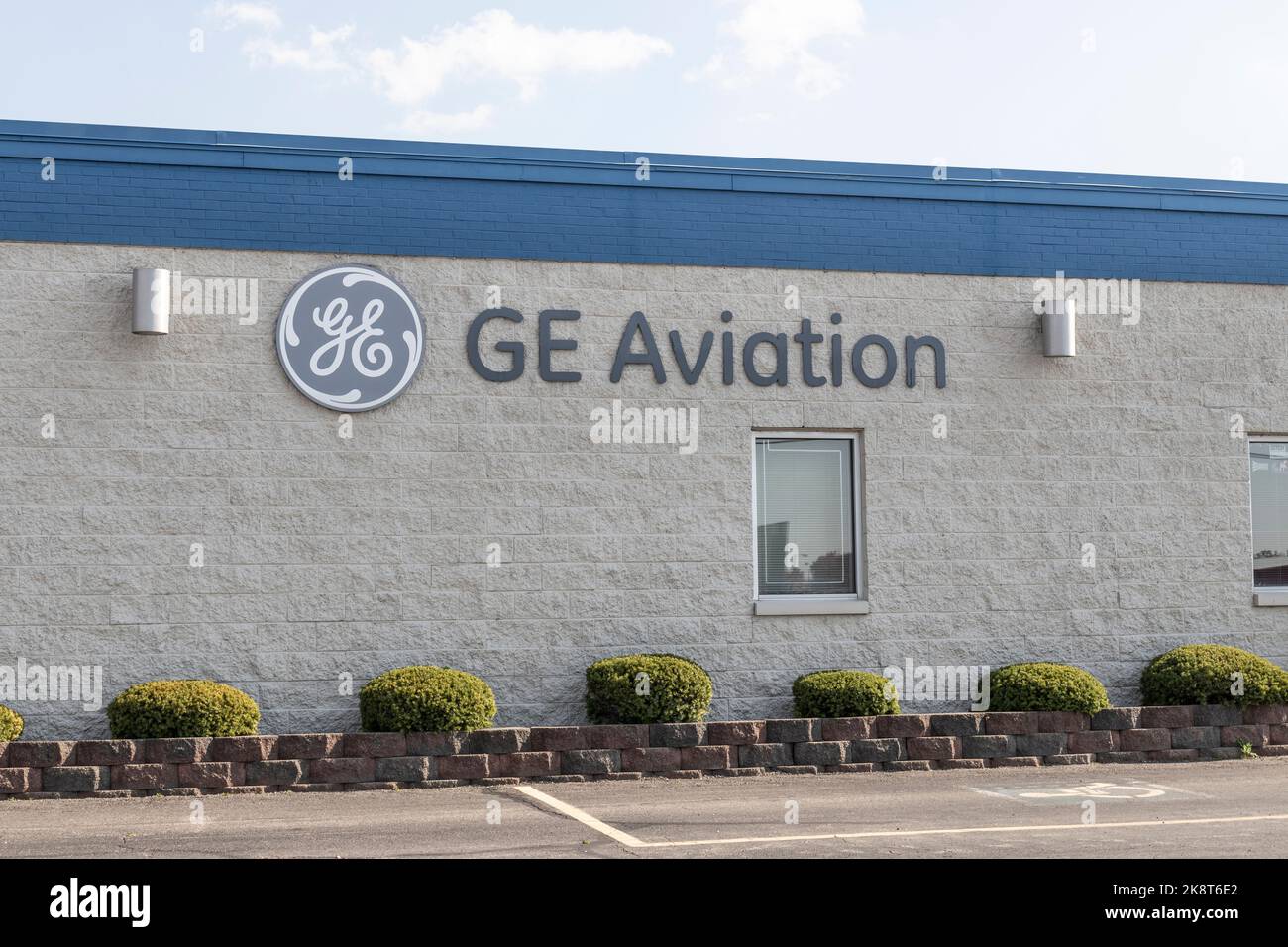 Dayton - circa Ottobre 2022: GE Aviation Facility. GE Aviation riporterà il marchio come GE Aerospace, poiché General Electric si divide in tre società. Foto Stock