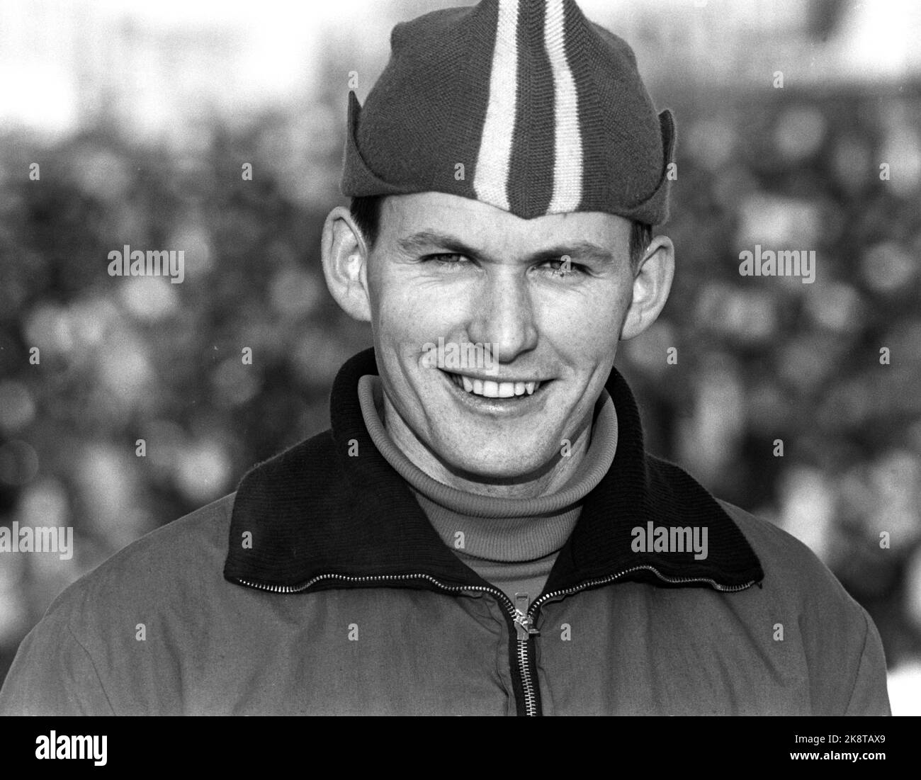 Hamar 26 gennaio 1963. Campionati norvegesi di pattinaggio. Qui, Gjestvang che ha stabilito un nuovo record norvegese di 500 metri con 40,8. Foto: Ivar Aaserud / corrente / NTB Foto Stock