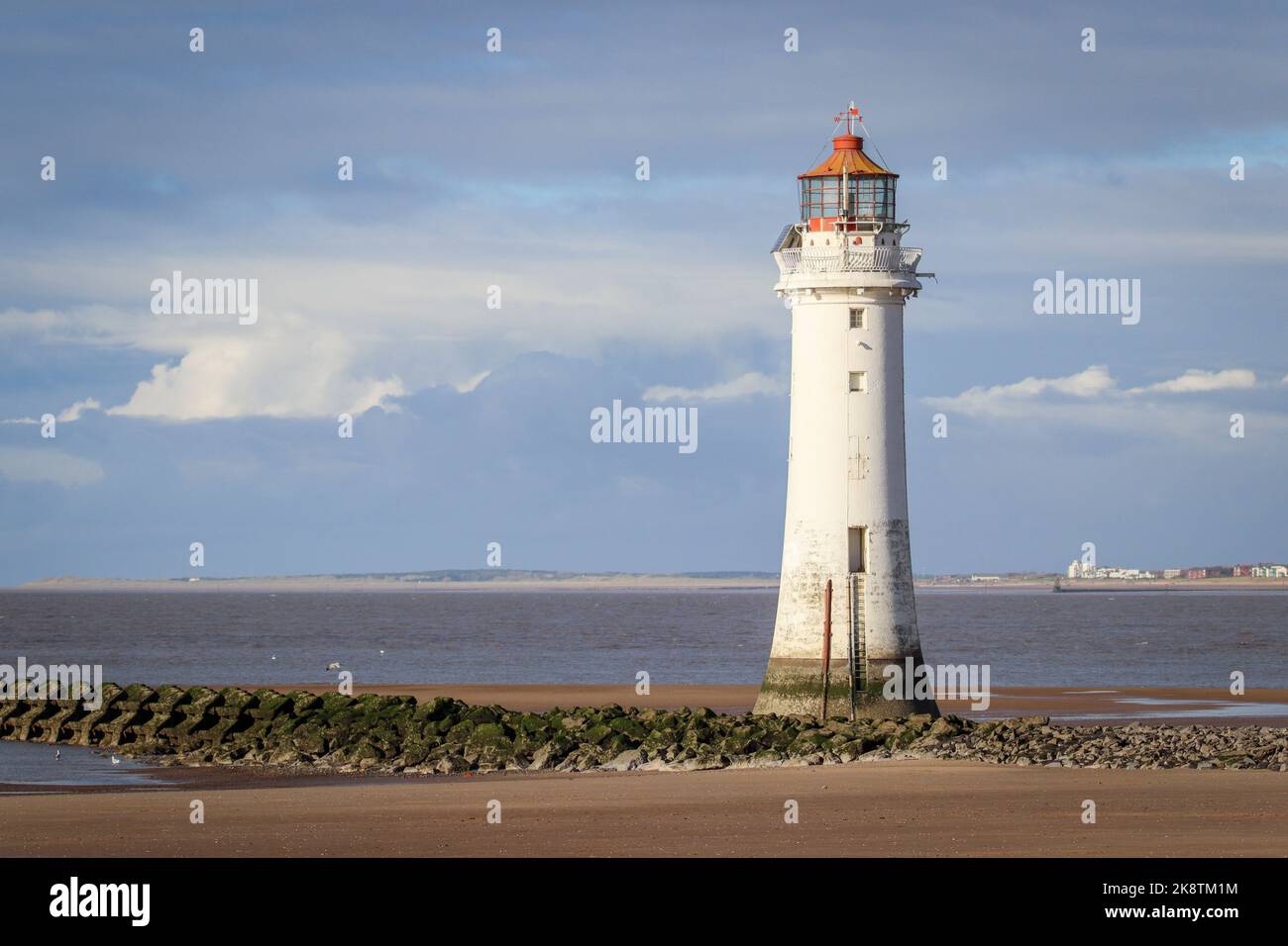 Faro di New Brighton, fiume Mersey / Mare d'Irlanda Foto Stock