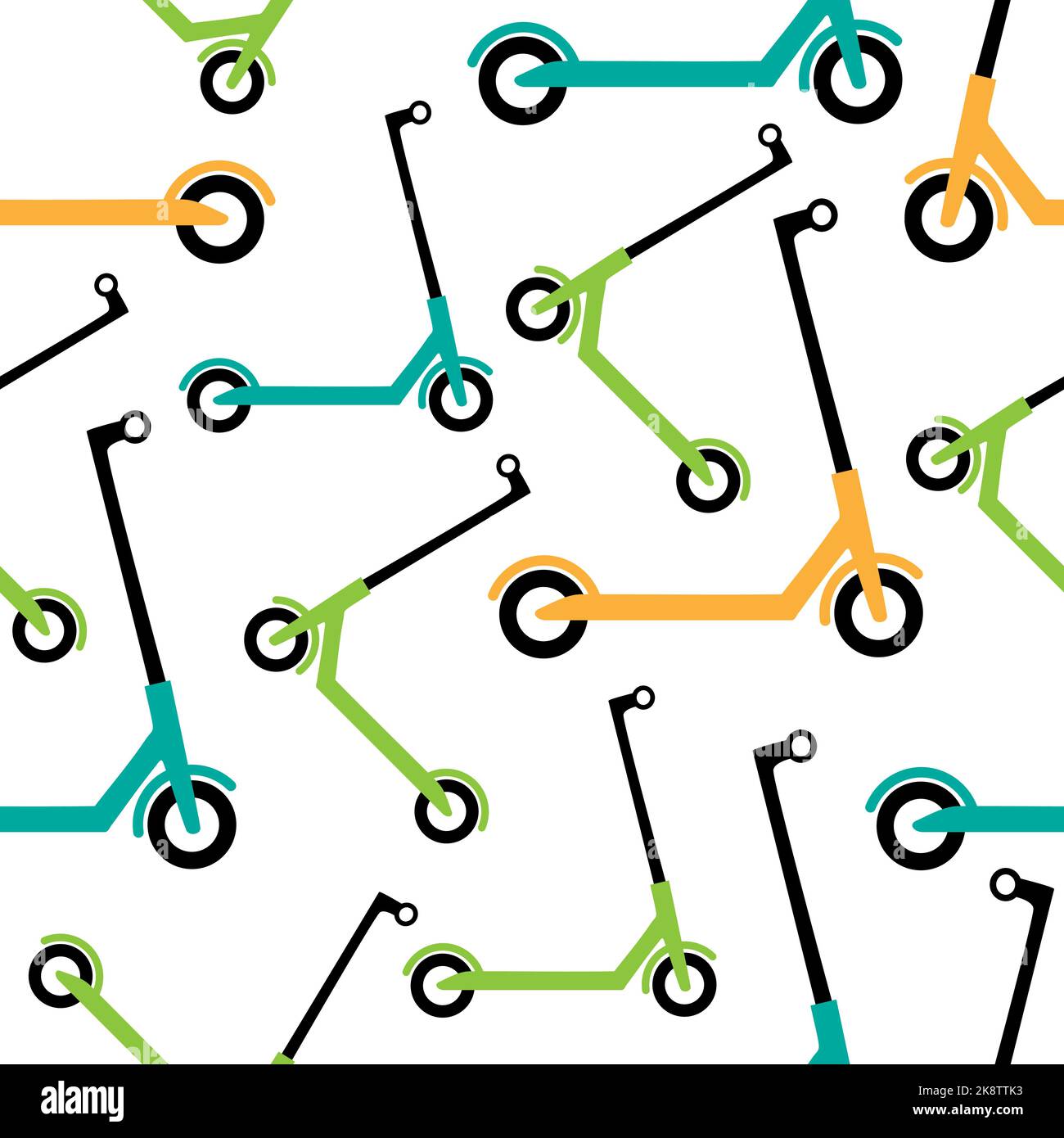Modello senza cuciture con scooter elettrici. Illustrazione Vettoriale