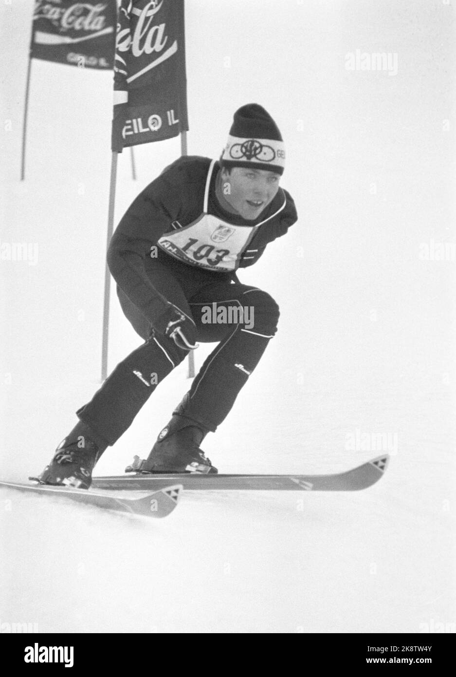 Geilo 19800203: Cato Zahl-Pedersen di Nesodden in azione ha vinto una medaglia d'oro nella sua classe durante le Olimpiadi di handicap a Geilo. Foto: Erik Thorberg NTB / NTB Foto Stock