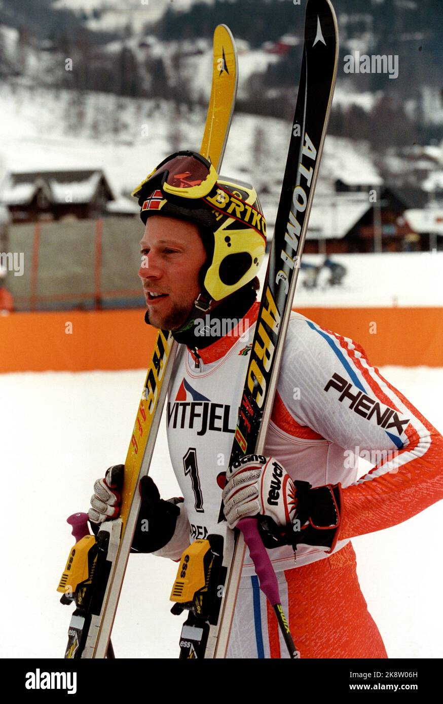 Kvitfjell 9 - 1 marzo 1995. Lasse Kjus. Foto; Tor Richardsen / NTB Foto Stock
