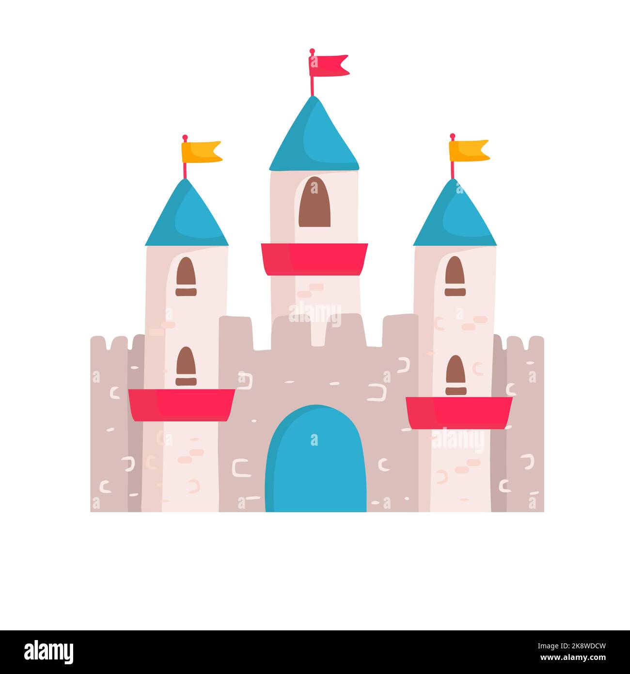 castelli da favola. edifici medievali fortezza fantasy architettura gotica torri per re e regine. castelli vettoriali Illustrazione Vettoriale