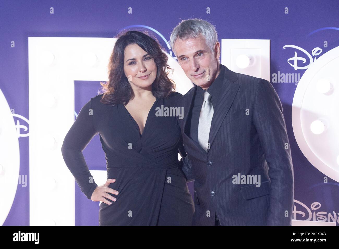 Roma, Italia. 24th Ott 2022. Karin Proia e Raffaele Buranelli partecipano al red carpet in occasione della prima serie televisiva 'Boris 4' davanti all'Auditorium della conciliazione di Roma, il 24 ottobre 2022 (Foto di Matteo Nardone/Pacific Press) Credit: Pacific Press Media Production Corp./Alamy Live News Foto Stock