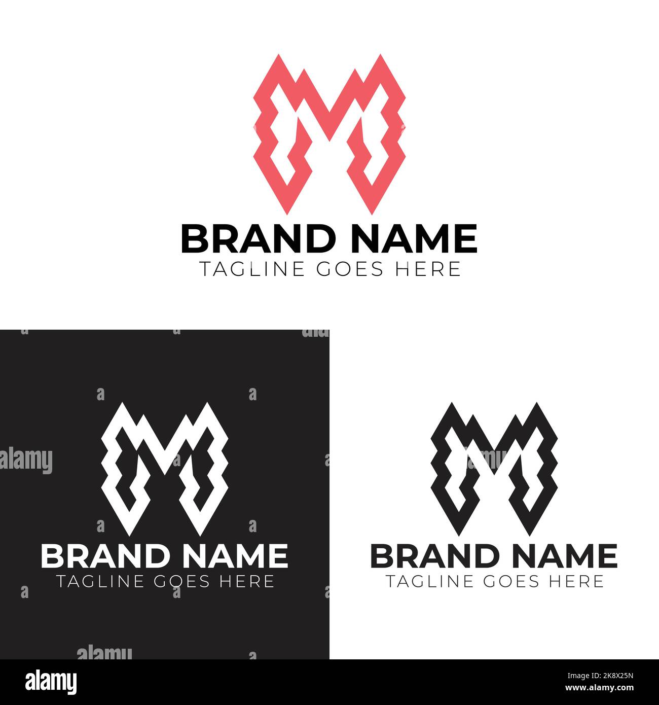 Logo lettera m. Branding identità vettore aziendale m icona e logo. Illustrazione Vettoriale