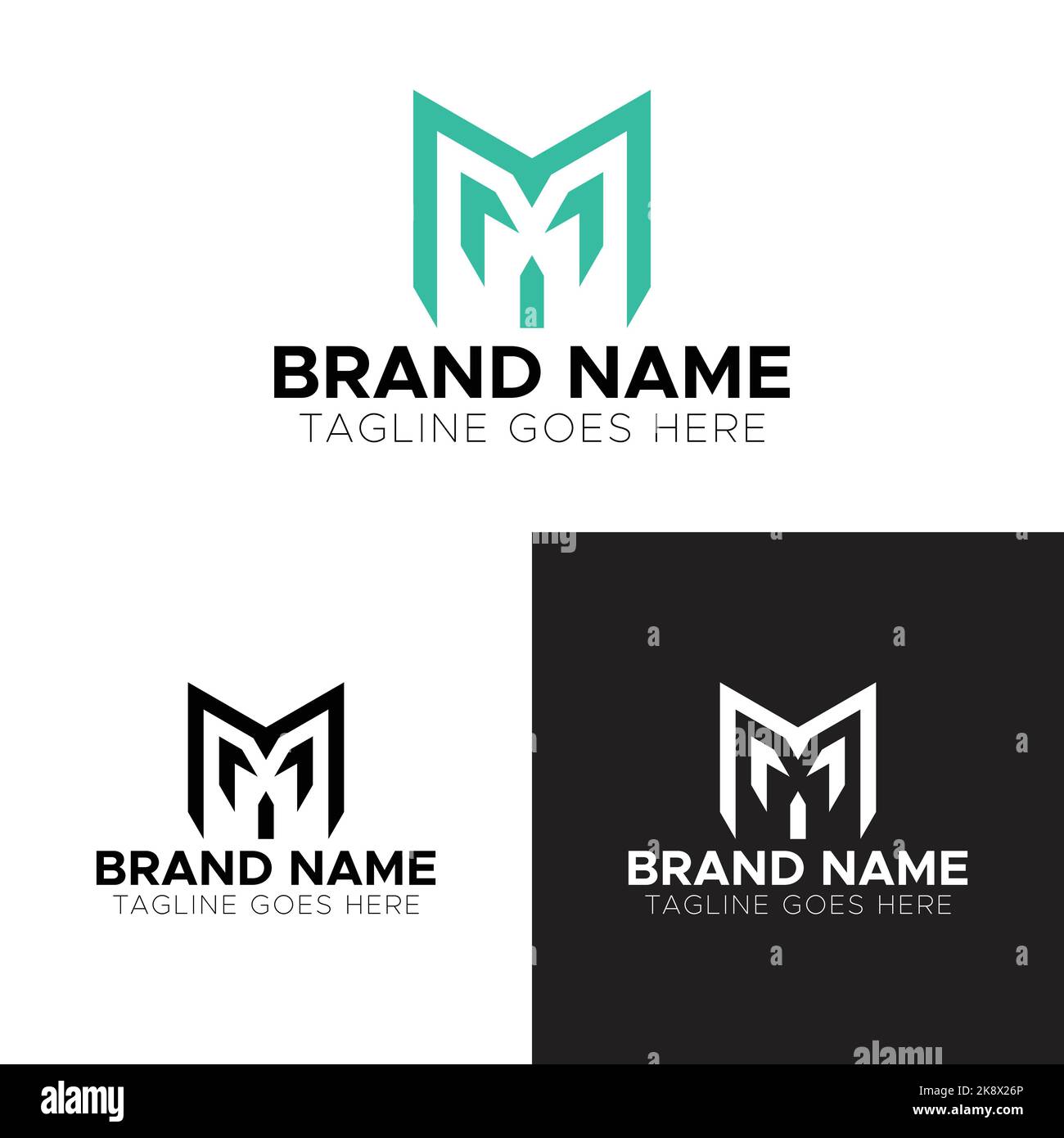 Logo lettera m. Branding identità vettore aziendale m icona e logo. Illustrazione Vettoriale