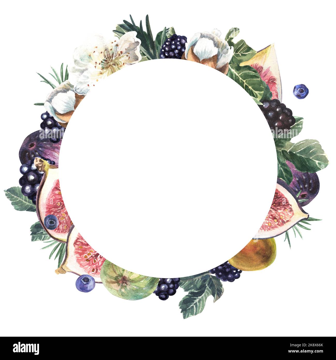 Illustrazione dipinta a mano in acquerello. Foto Stock