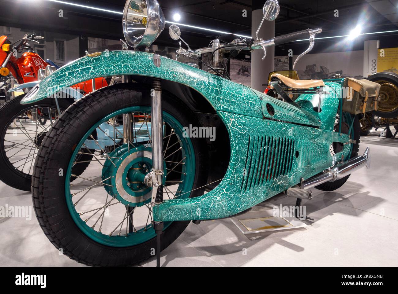 Moto maestoso modello: Motoveomobile 350 cc. Anno: 1929. Paese: Francia. Moto Museum.Canillo.Andorra Foto Stock