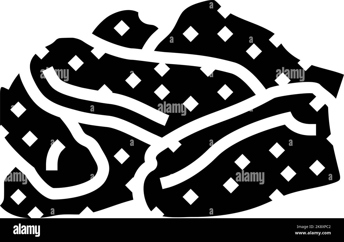 illustrazione del vettore icona glifo di frutta secca dello zenzero Illustrazione Vettoriale