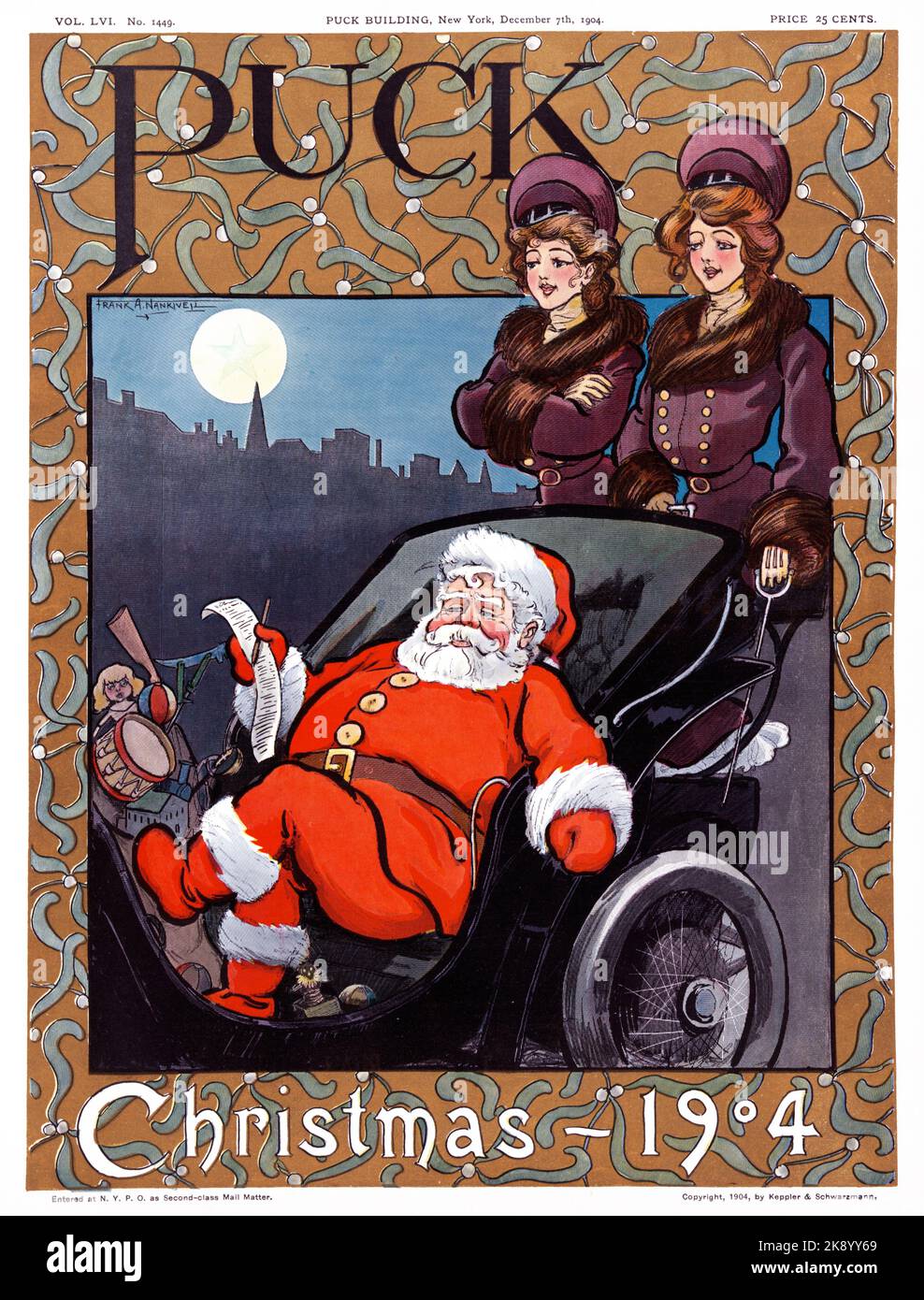 Copertina di Natale Puck 1904 - Frank A. Nankivell Foto Stock