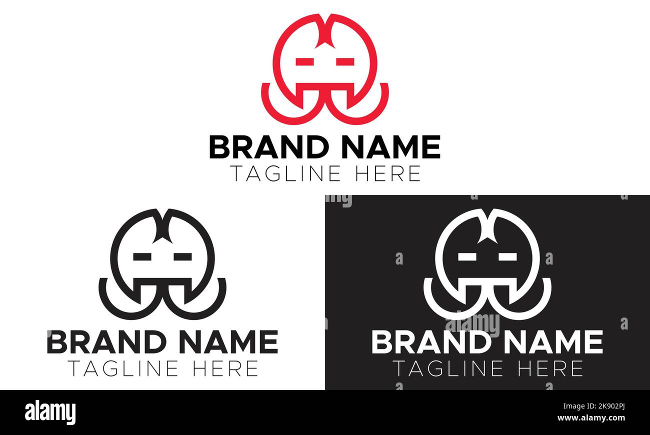 logo lettera con icona Octopus, logo o octopus vettore di design Illustrazione Vettoriale