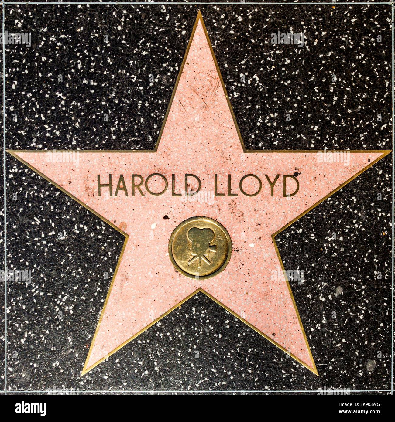 Los Angeles, USA - 24 giugno 2012: Harold Lloyds star sulla Hollywood Walk of Fame a Hollywood, California. Questa stella si trova su Hollywood Blvd. And Foto Stock