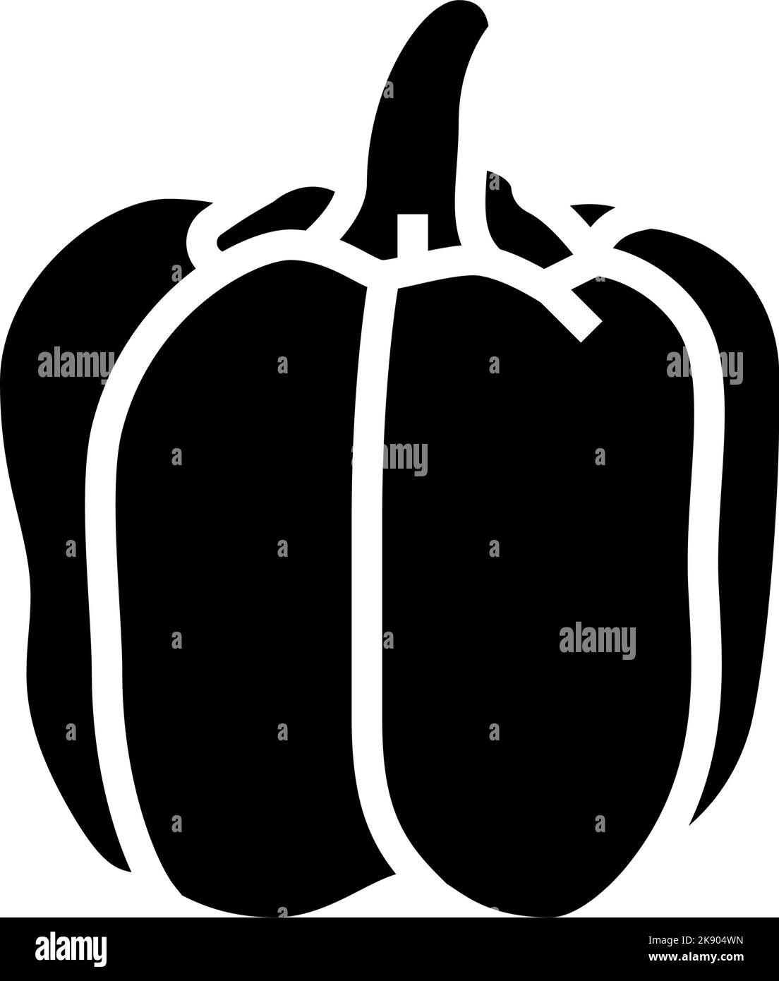 illustrazione vettore icona glyph cibo pepe verde Illustrazione Vettoriale