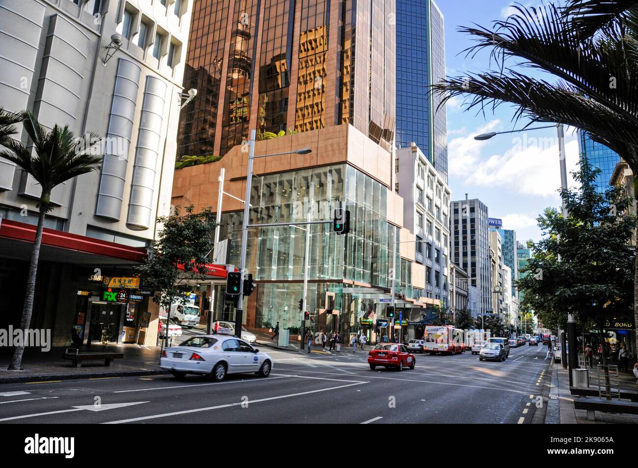 Queen's Street, Auckland sull'Isola del Nord, Nuova Zelanda Foto Stock