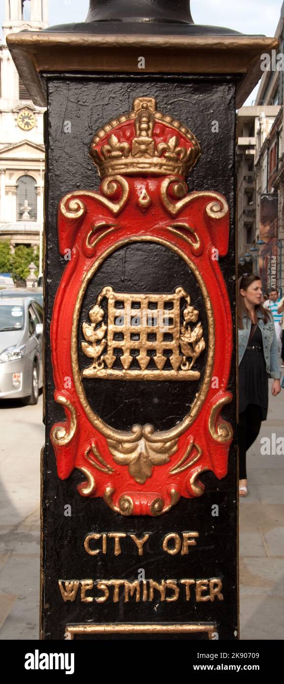 Standard della città di Westminster, Londra, Regno Unito Foto Stock