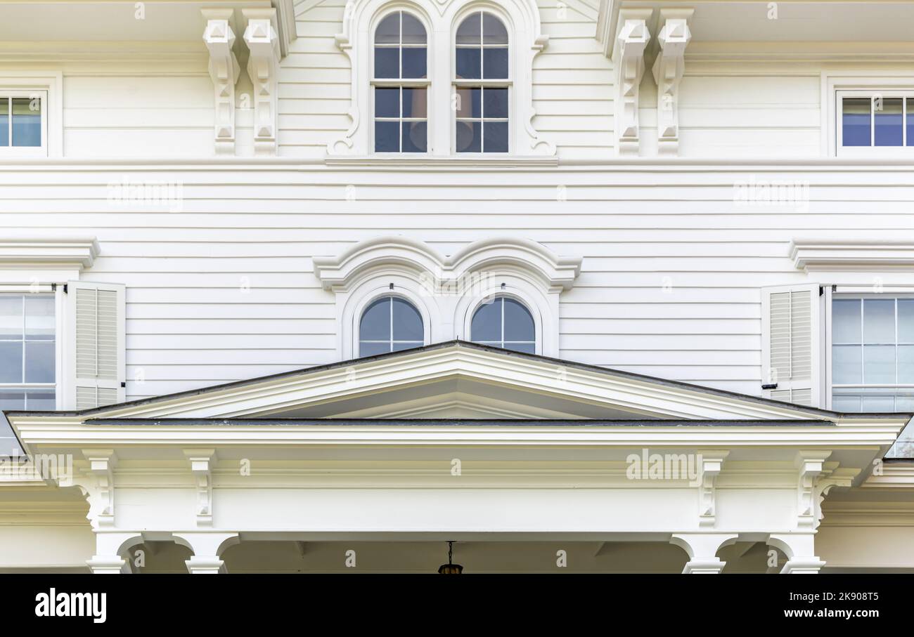 immagine dettagliata della facciata di una vecchia casa del porto di sag Foto Stock