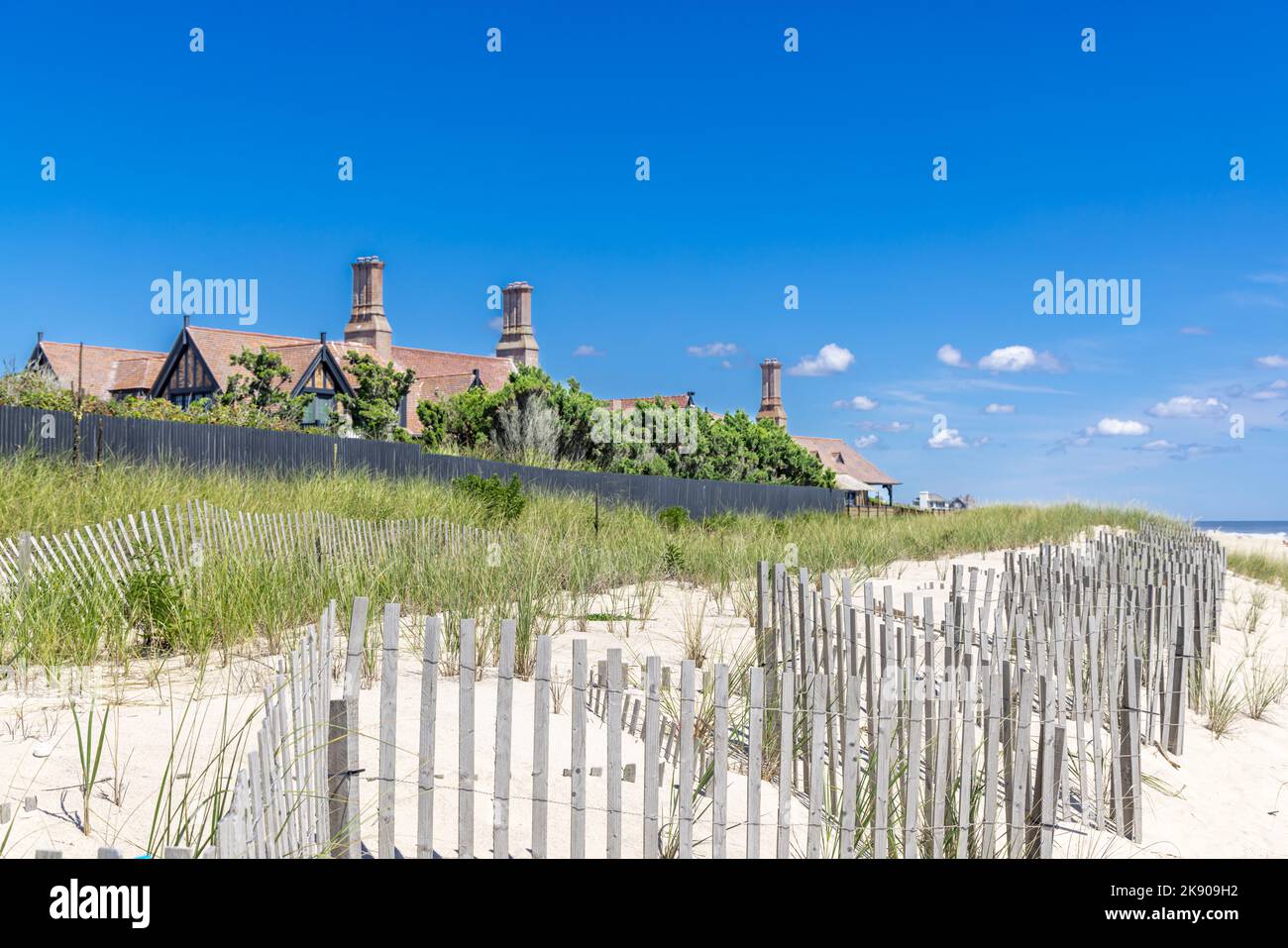 grande tenuta fronte oceano presso la spiaggia di cooper, southampton, ny Foto Stock