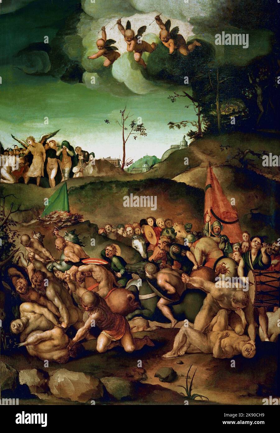 I diecimila martiri 1540-1, di Agnolo di Cosimo Said il Bronzino 1503-1752, Galleria degli Uffizi, Firenze, Italia. Foto Stock