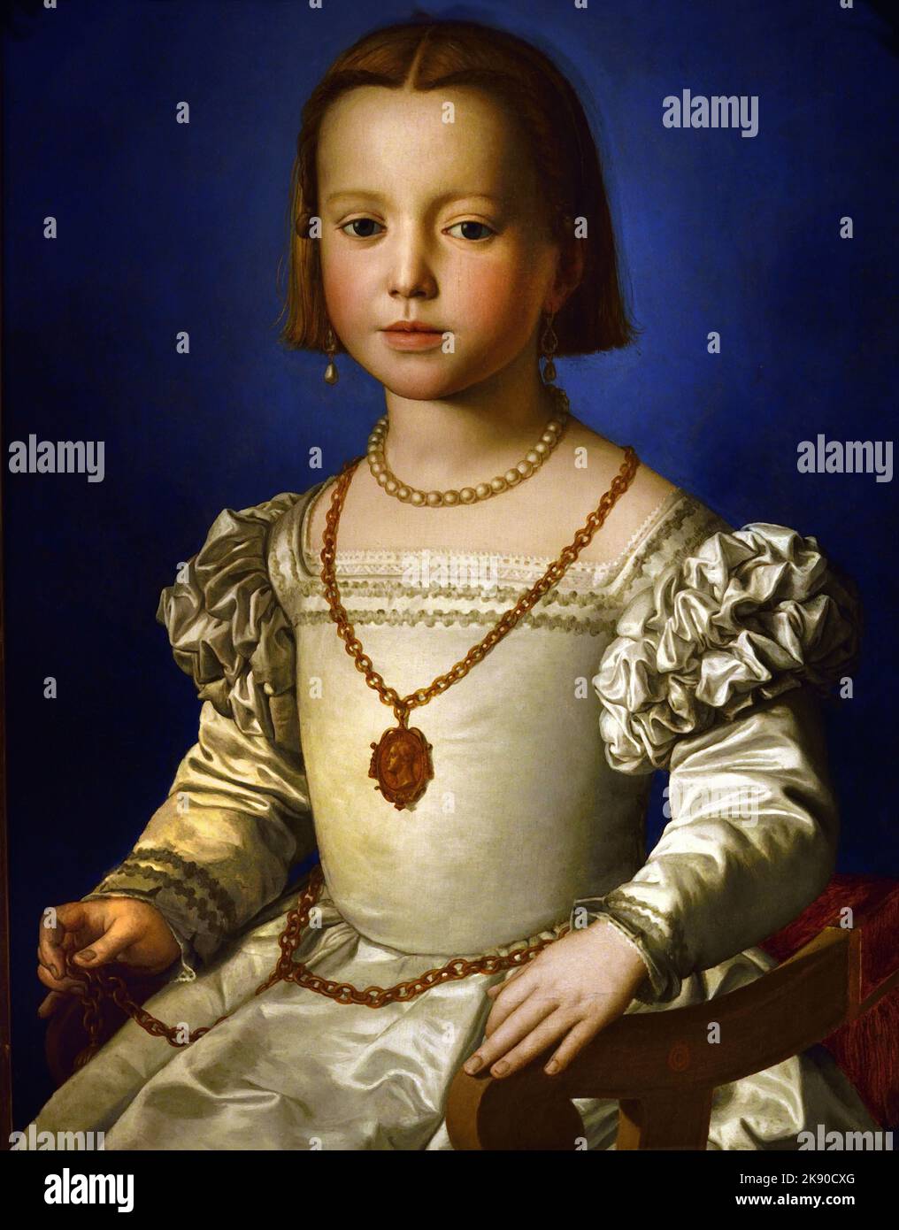 Ritratto di Bia de' Medici, Agnolo di Cosimo Tori, detto Bronzino , Firenze, Italia. Agnolo di Cosimo, ha detto, il Bronzino, 1503-1752 Foto Stock