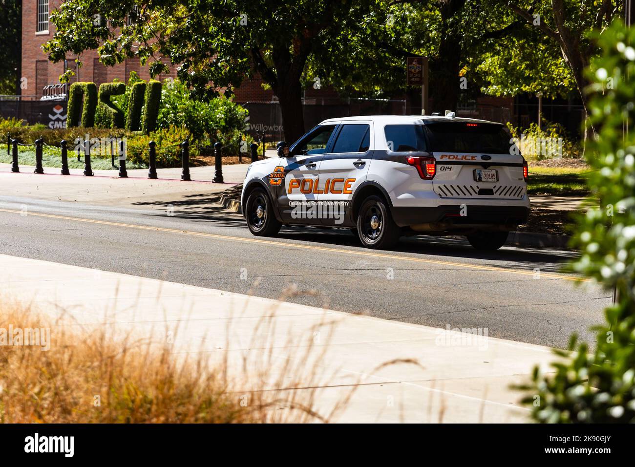 Stillwater, Oklahoma - 21 ottobre 2022: Veicolo della polizia dell'Oklahoma state University nel campus Foto Stock