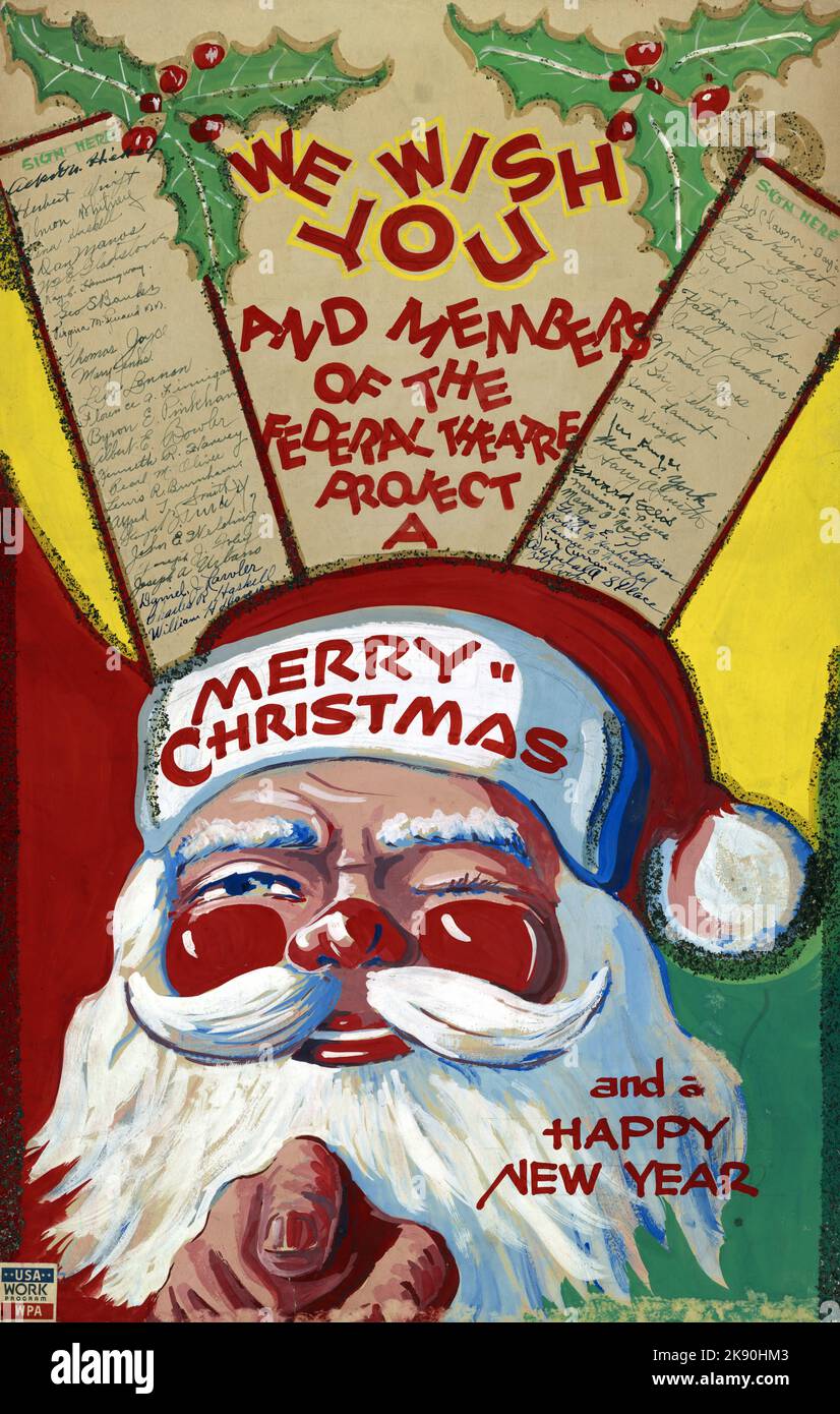 Vi auguriamo buon Natale - poster c 1940 Foto Stock