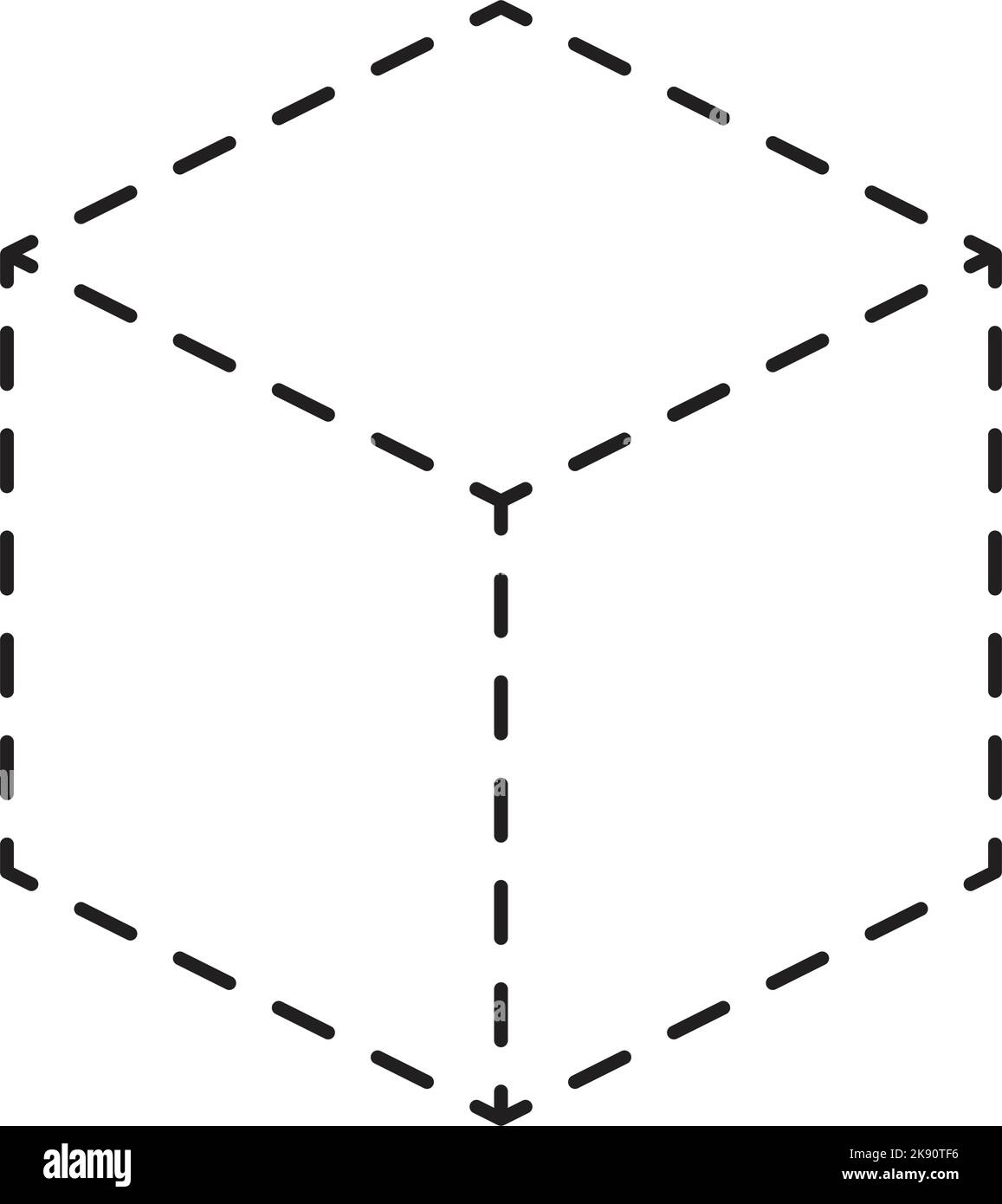 Cubo tracciante, linee forma cuboide elemento per prescolare, asilo e bambini Montessori attività di disegno in illustrazione vettoriale Illustrazione Vettoriale