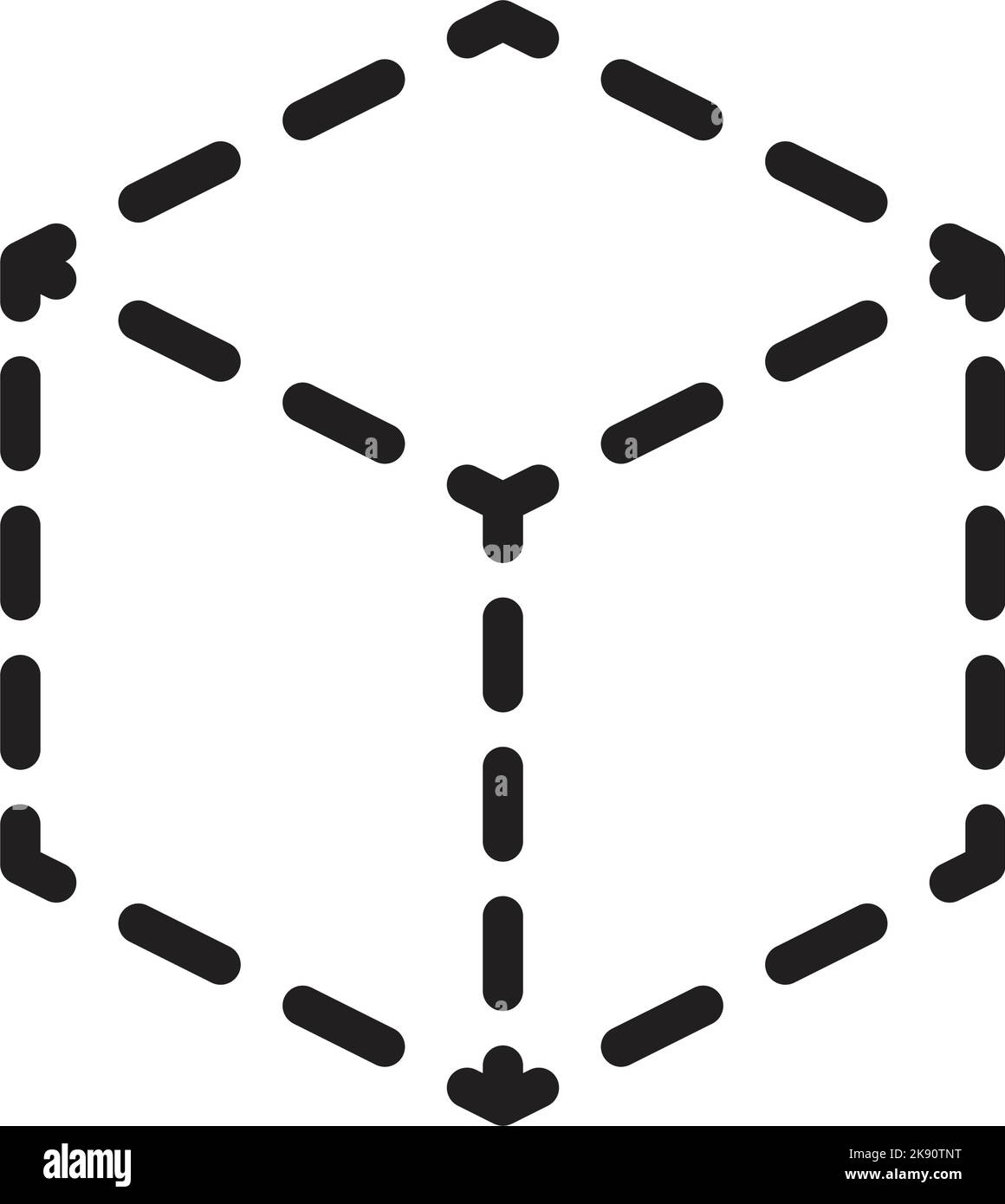 Cubo tracciante, linee forma cuboide elemento per prescolare, asilo e bambini Montessori attività di disegno in illustrazione vettoriale Illustrazione Vettoriale