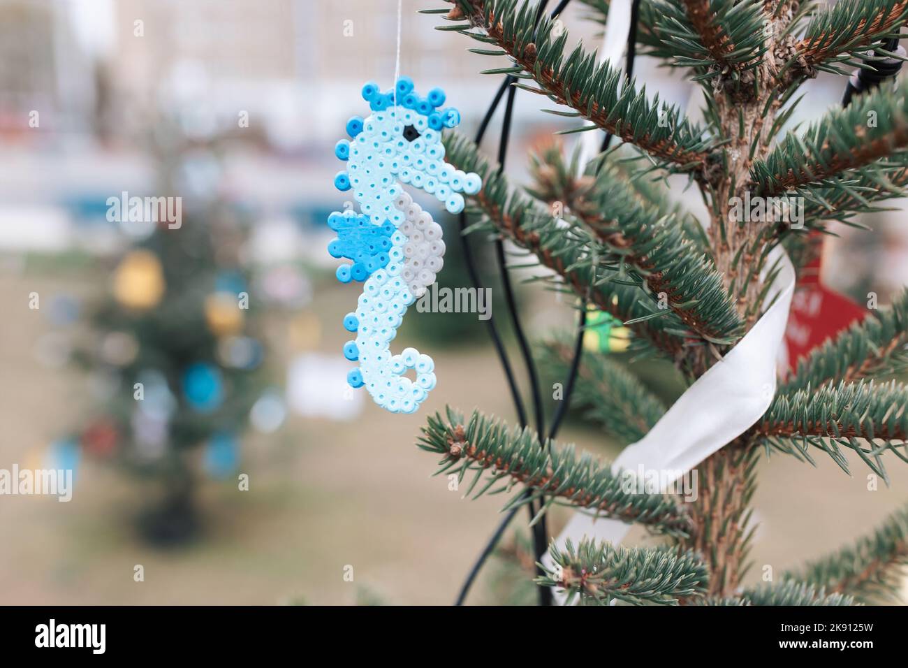 Decorazione Natalizia Tartaruga Marina In Legno: Ornamento Per Albero Con Nastro E Confezione Regalo