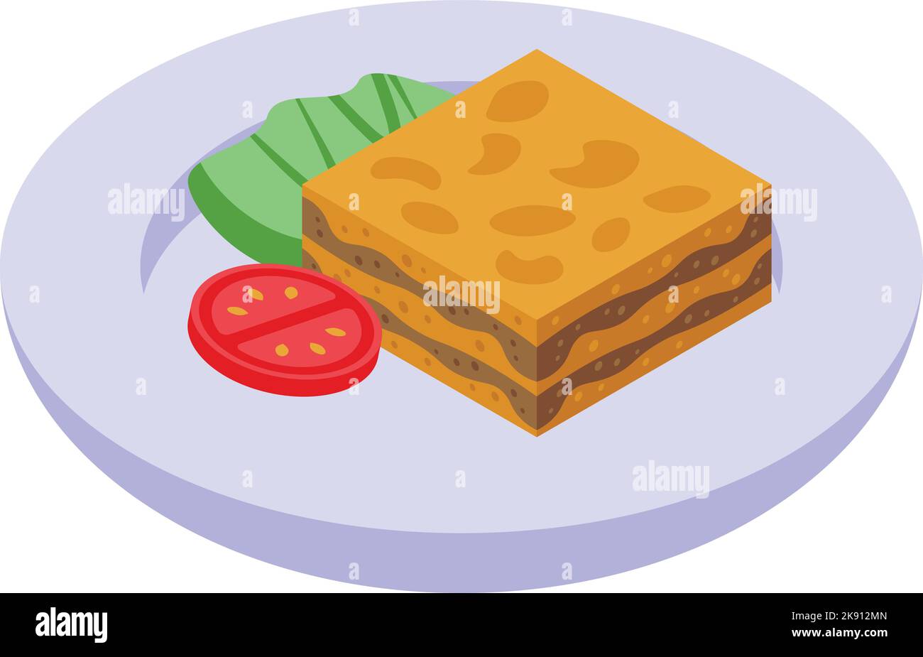 Icona torta rumena vettore isometrico. Pietra miliare della Romania. Tradizione alimentare Illustrazione Vettoriale