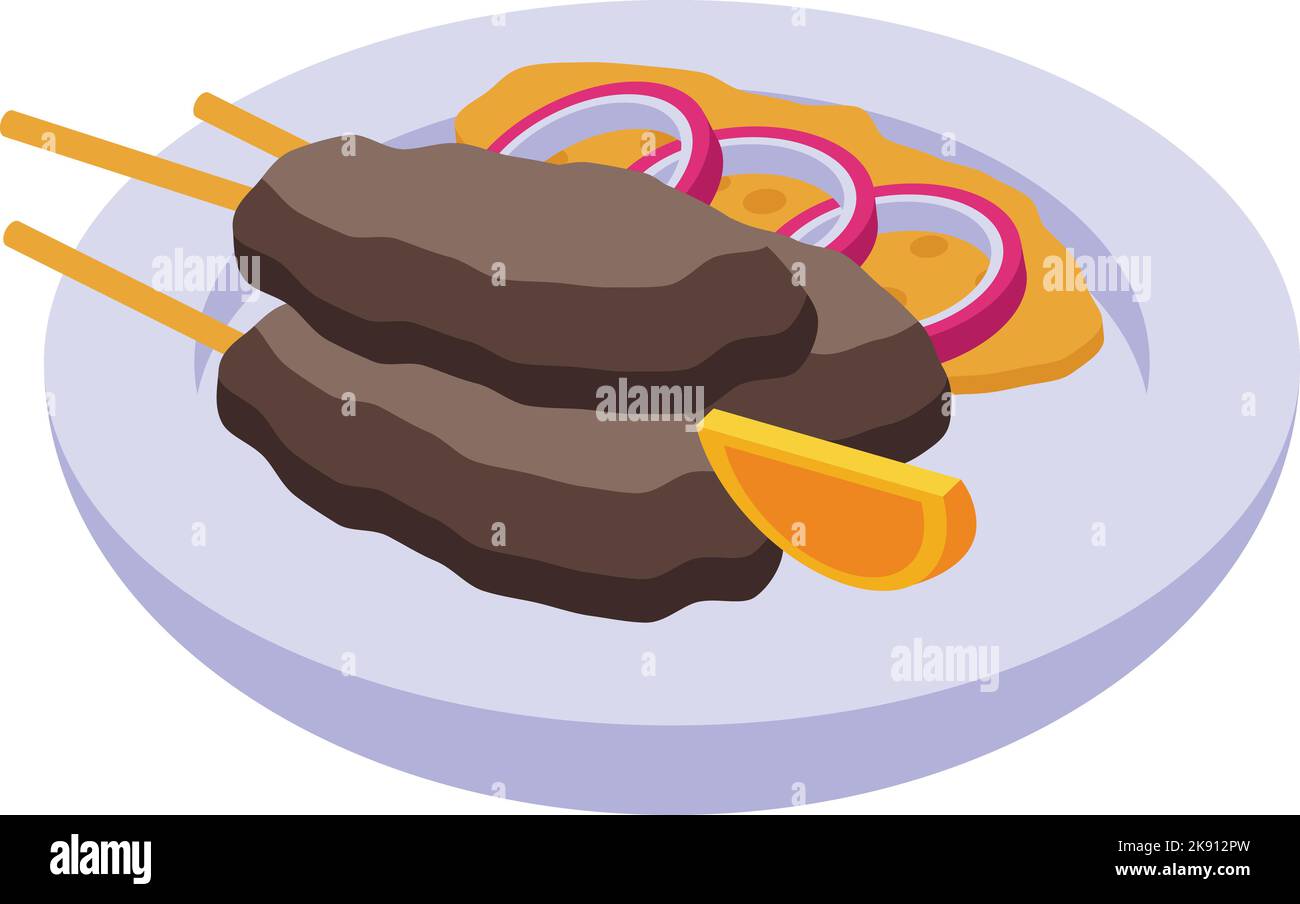 Vettore isometrico dell'icona del bastone di carne. Bandiera della Romania. Arco cuore Illustrazione Vettoriale