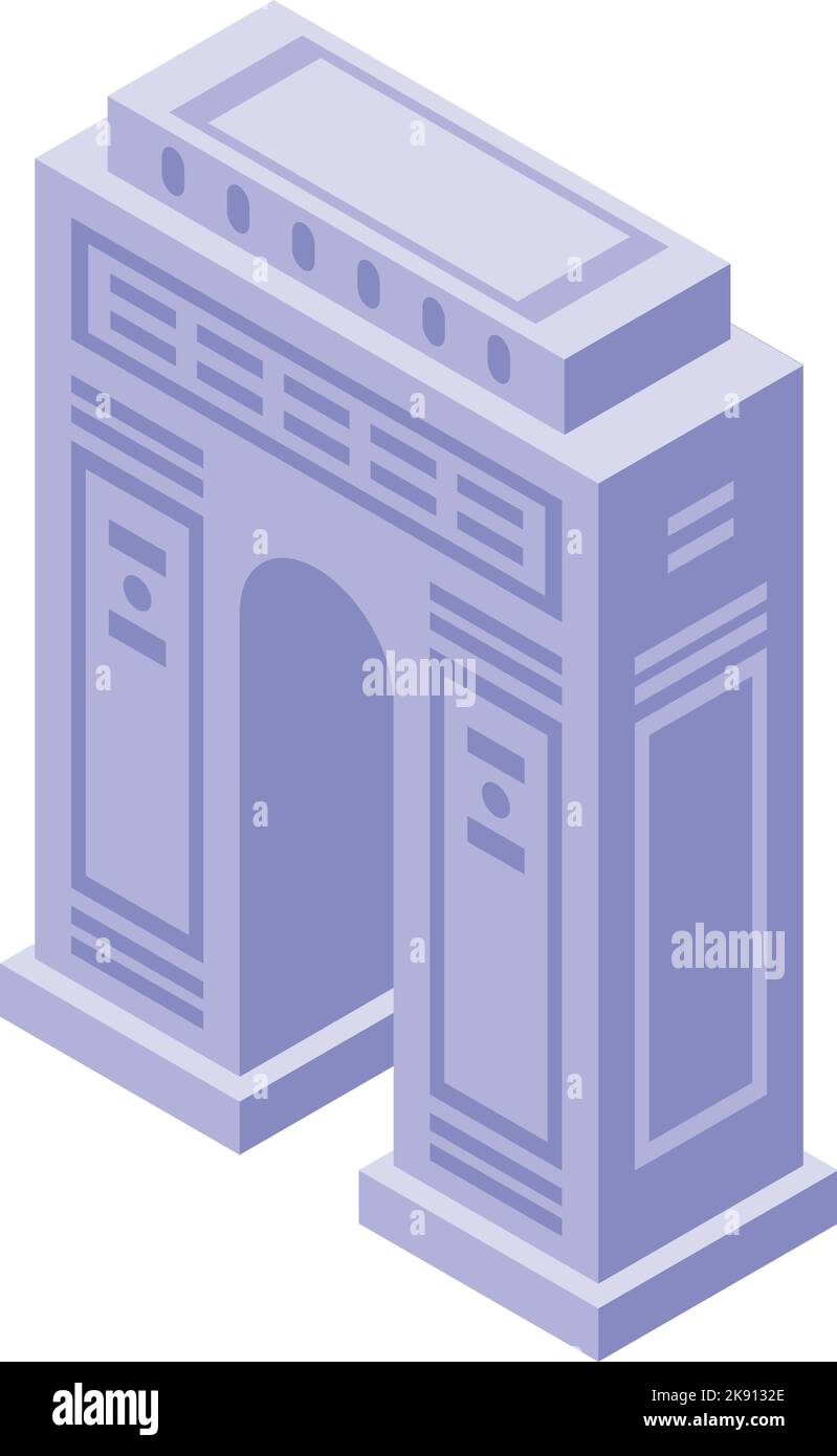 Vettore isometrico Icon Arch Romania. Simbolo rumeno. Amore di tradizione Illustrazione Vettoriale