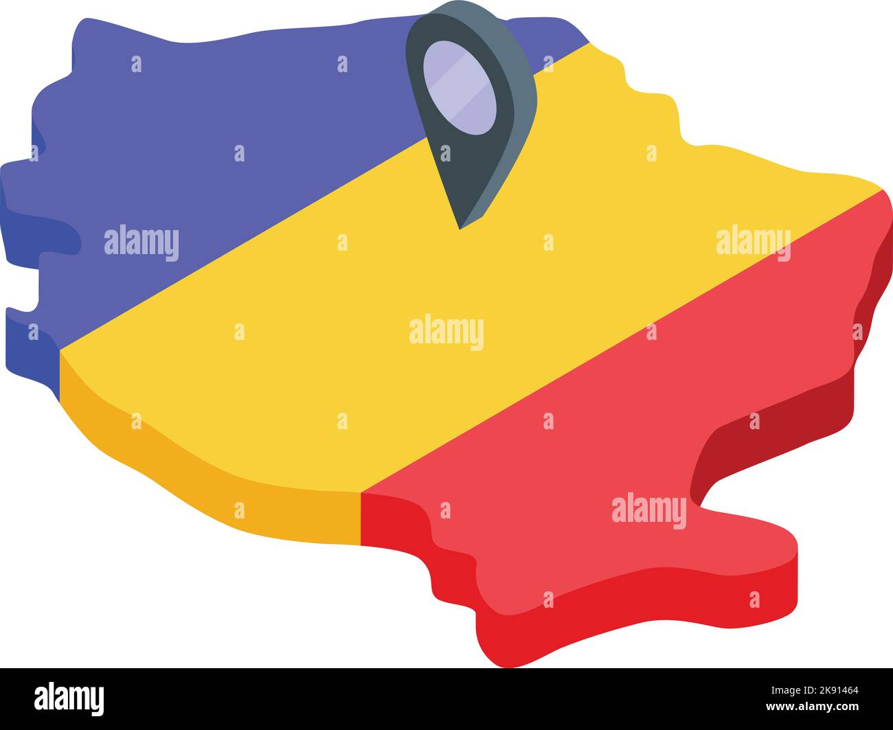 Vettore isometrico dell'icona del punto di riferimento Romania. Tradizione di vacanza. Mappa di viaggio Illustrazione Vettoriale