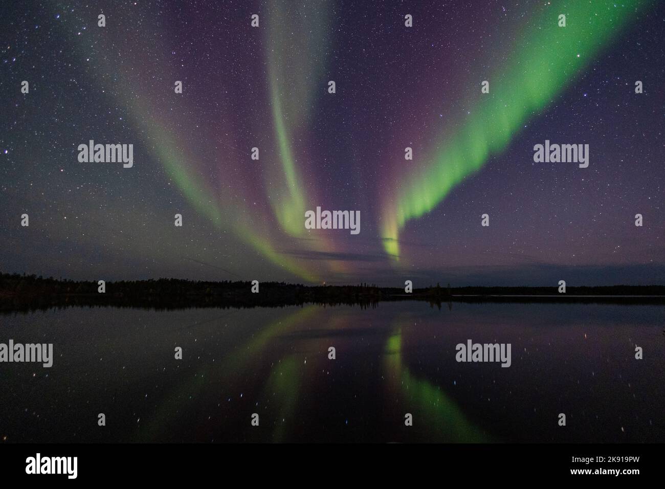 Luce settentrionale in Yellowknife Foto Stock