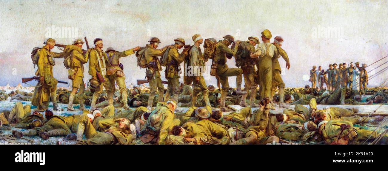 SOLDATI GASSATI del pittore americano John Singer Sargent dipinti nel 1918 Foto Stock