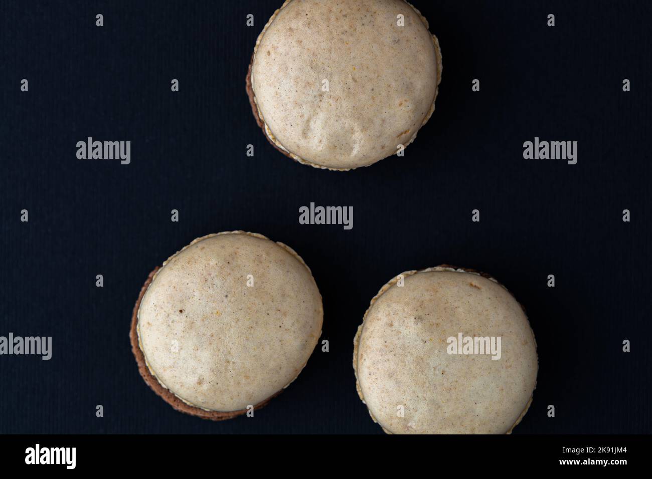 Meringa dolce, macaron o macaroon francese Foto Stock