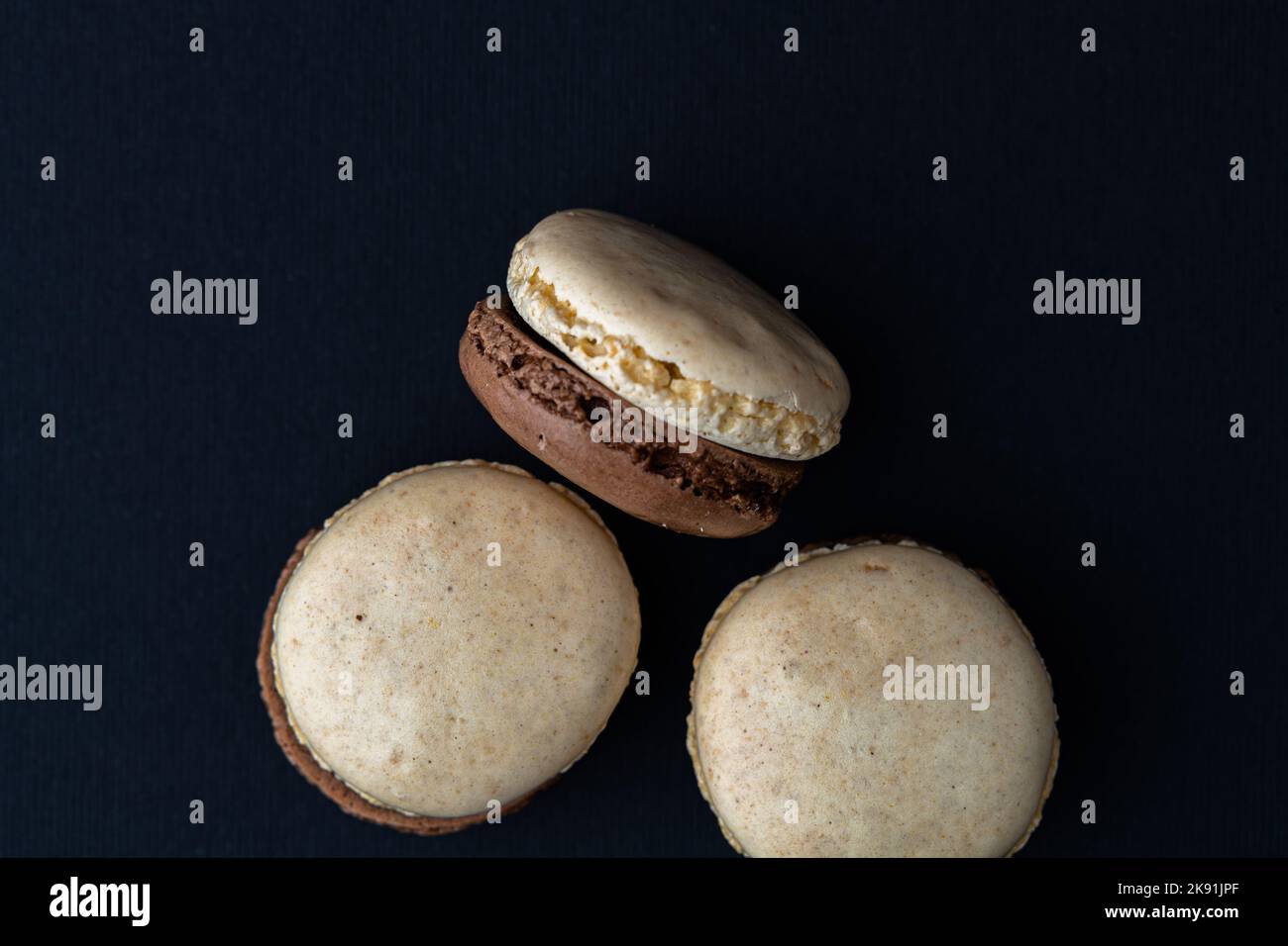 Meringa dolce, macaron o macaroon francese Foto Stock