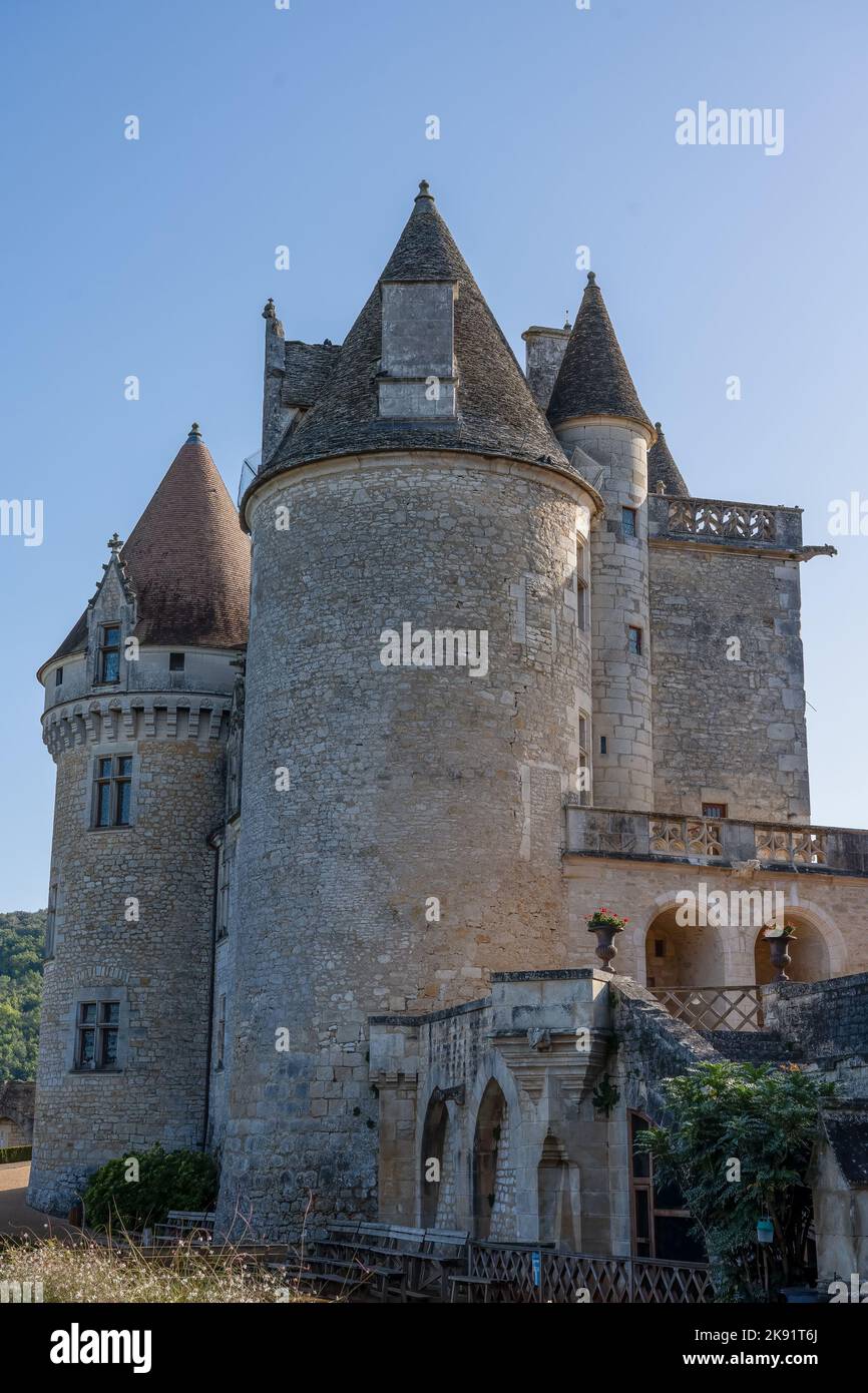 Chateau des Milandes, ex casa di Josephine Baker, magnifico castello in Dordogna Francia Foto Stock