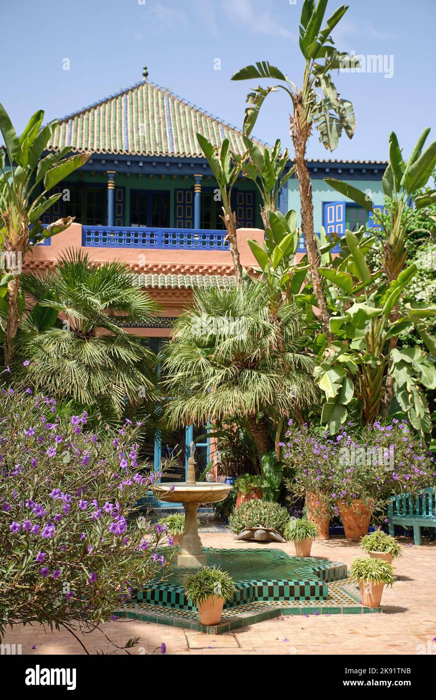 Giardino Majorelle Yve Saint Laurent Pierre Bergé Marrakech Marocco Foto Stock