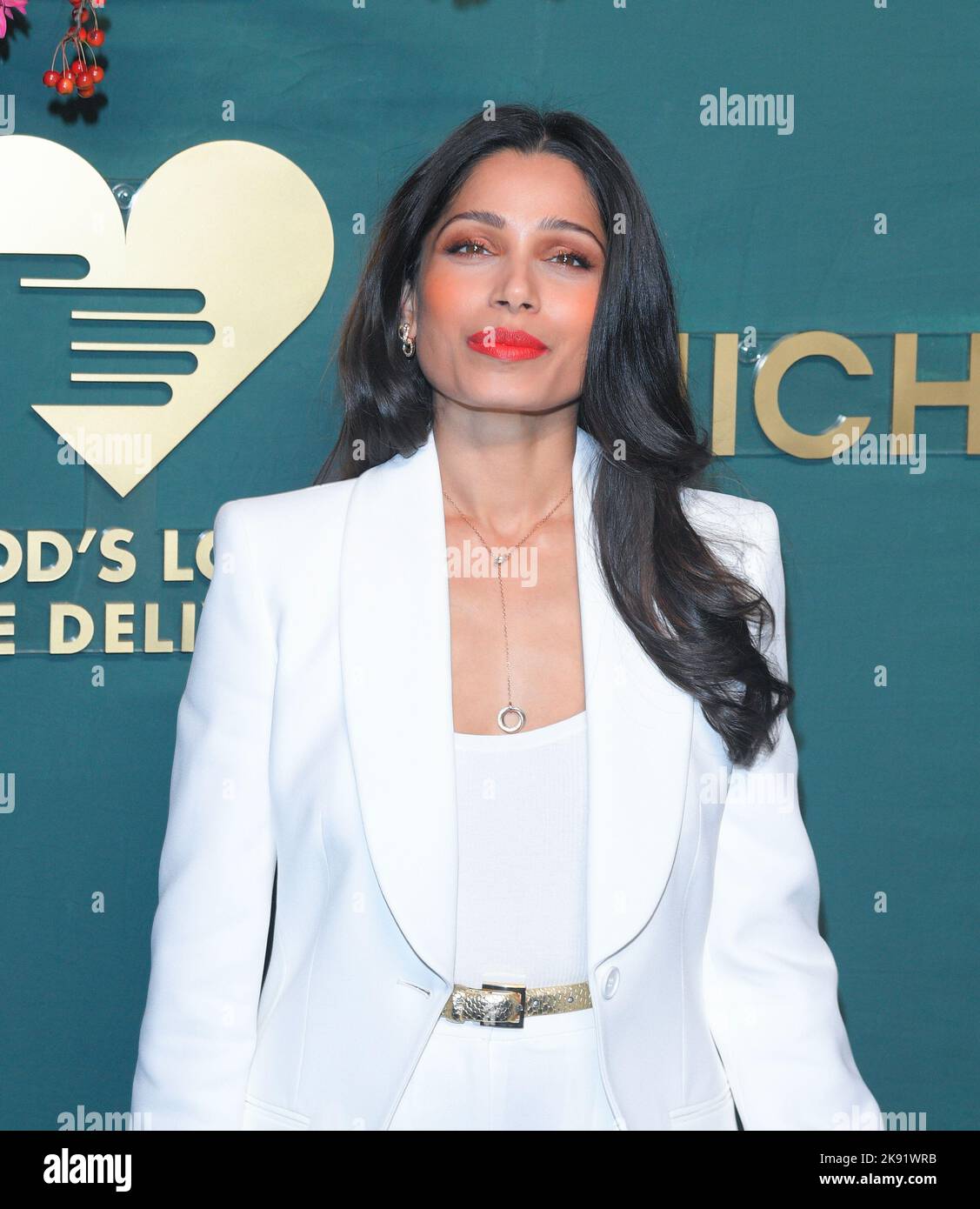 Freida Pinto partecipa al 16th° God's Love We Deliver Golden Heart Awards alla Glasshouse il 17 ottobre 2022 Foto Stock