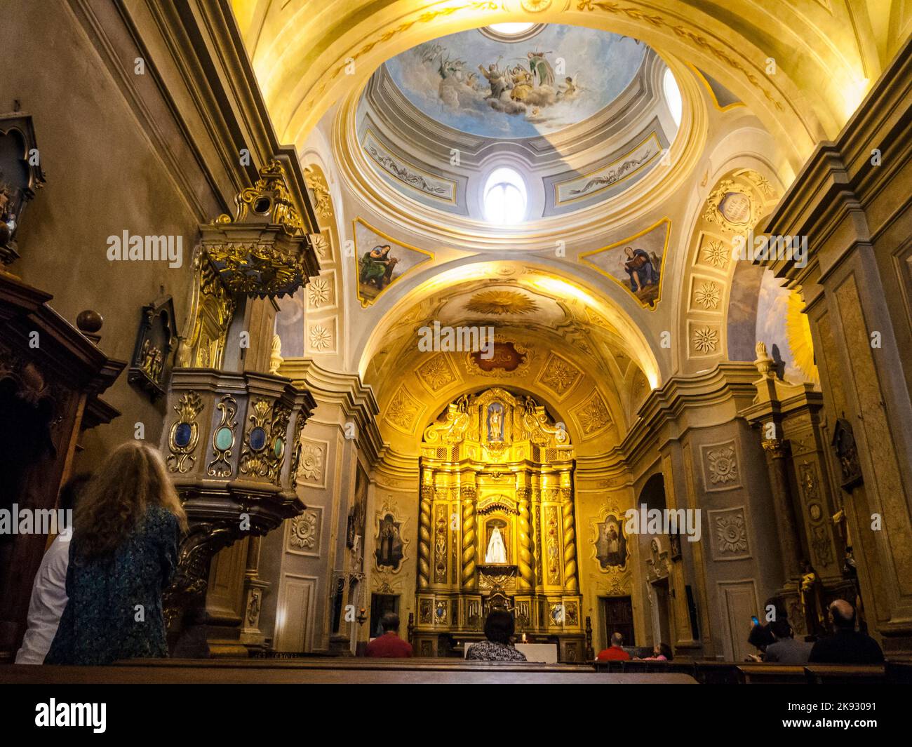 ALTAGRACIA, ARGENTINA - Apr 4, 2015: Famosa chiesa della missione Estancia Jesuitica in Altagracia, Argentina. Il museo è un sito patrimonio dell'umanità dell'unesco Foto Stock