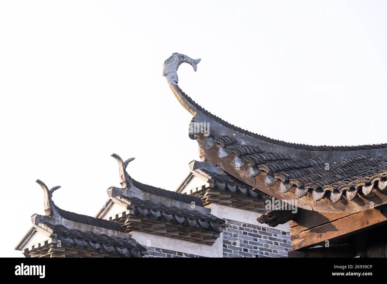 Cinese antico tetto architettonico Dettagli in stile Hui Foto Stock