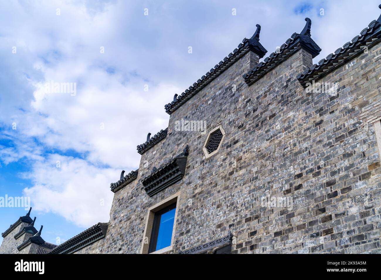 Cinese antico tetto architettonico Dettagli in stile Hui Foto Stock