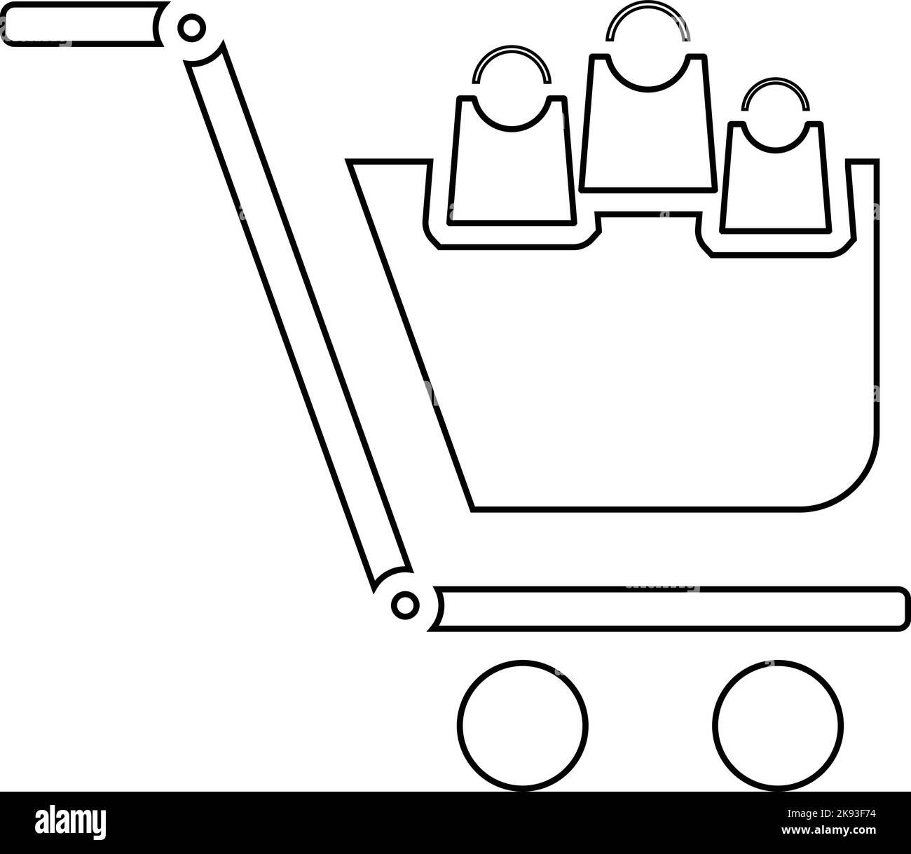 Icona del carrello di trasporto del carrello Illustrazione Vettoriale