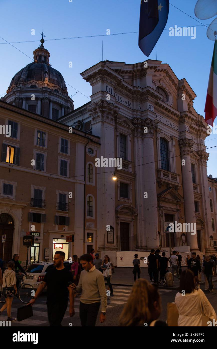 Roma, Italia. 18th Set, 2022. Basilica dei Santi Ambrogio e Carlo al corso, Via del corso. (Credit Image: © Mark Avery/ZUMA Press Wire) Foto Stock