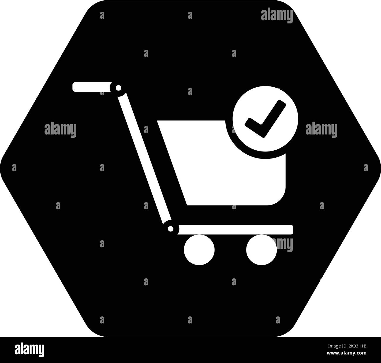 Carrello controlla shopping acquista icona Illustrazione Vettoriale