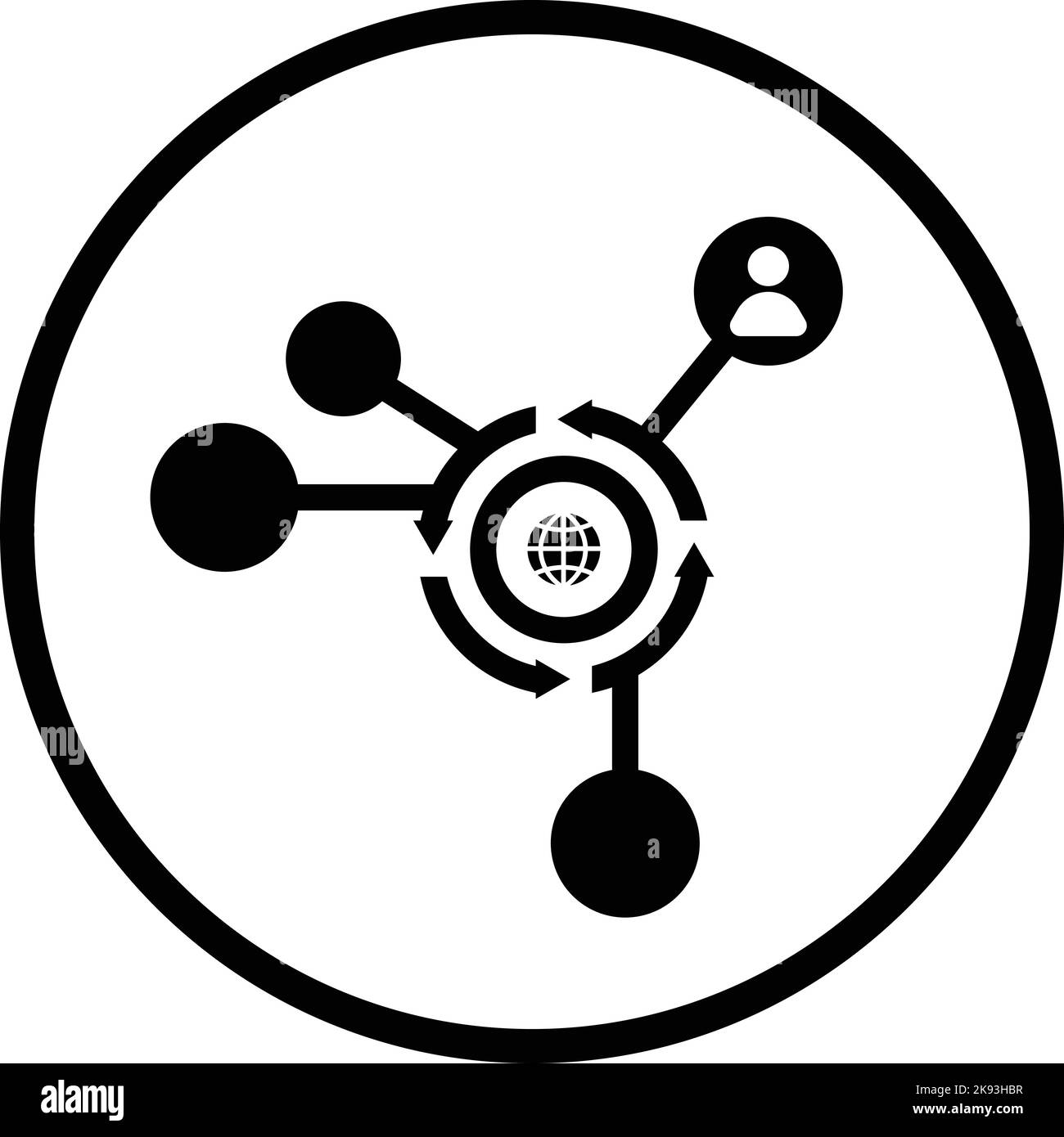 Icona digitale rete mondiale Illustrazione Vettoriale