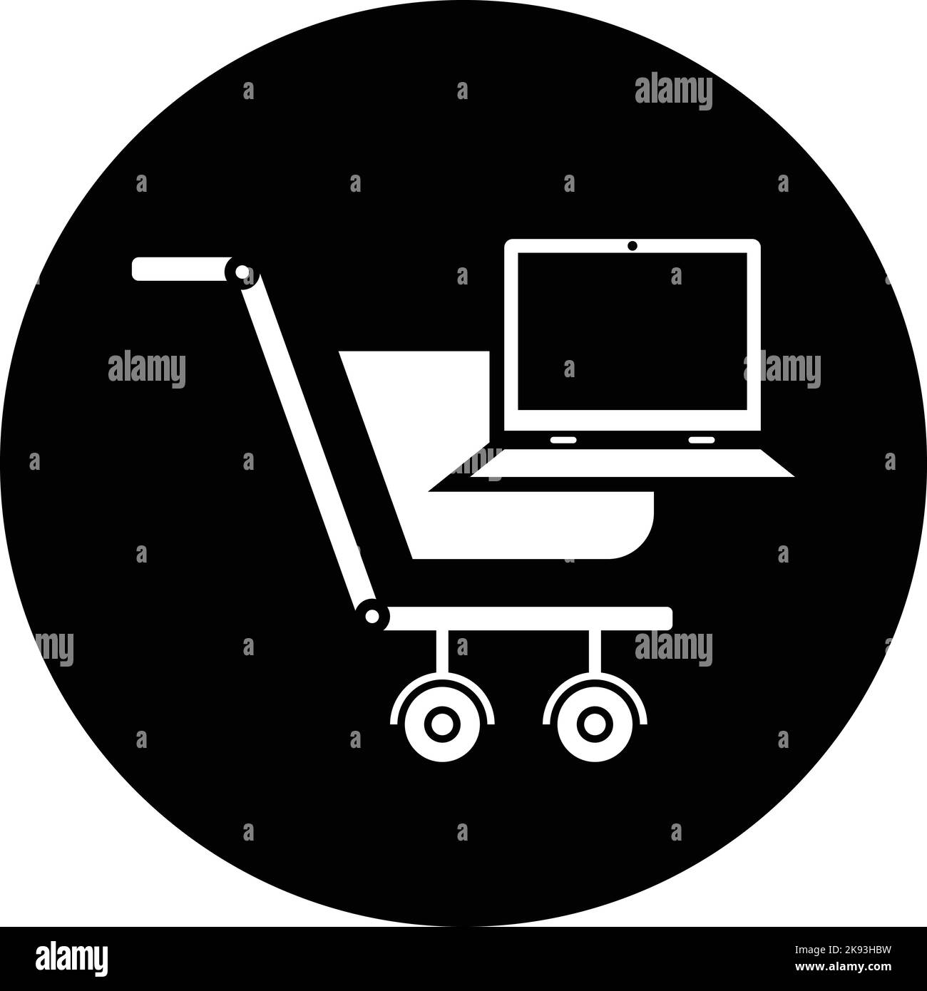 Carrello ecommerce icona di shopping Illustrazione Vettoriale