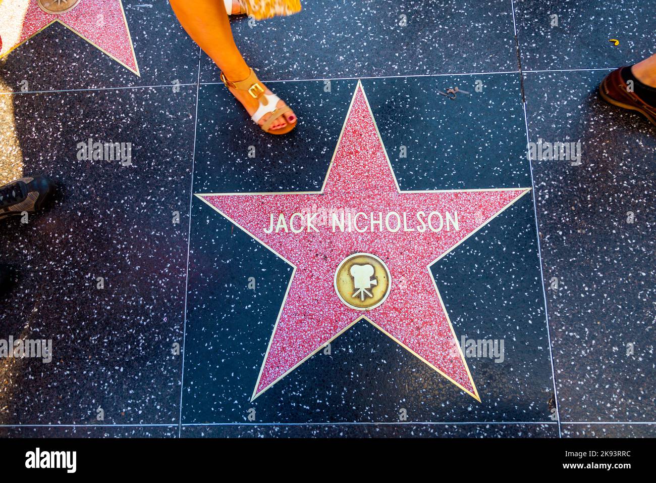 HOLLYWOOD - 24 GIUGNO: La stella di Jack Nicholson sulla Walk of Fame di Hollywood il 24 giugno 2012 a Hollywood, California. Questa stella si trova su Hollywood Blvd. Foto Stock