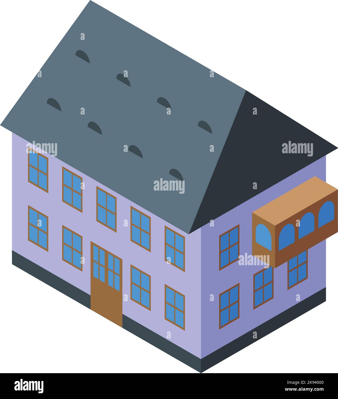 Romania casa icona vettore isometrico. Bandiera rumena. Paese di viaggio Illustrazione Vettoriale